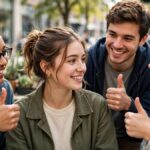 Friends cheering with encouragement — good luck wishes