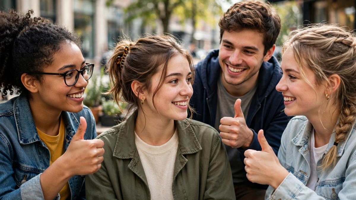 Friends cheering with encouragement — good luck wishes