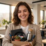 Professional celebrating new job with colleagues — new job wishes